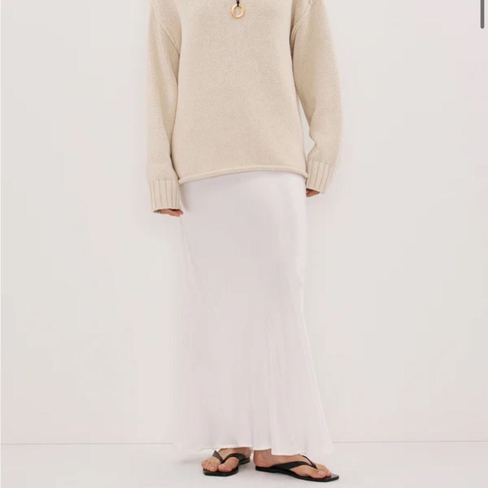 DISSH Satin White Maxi Skirt